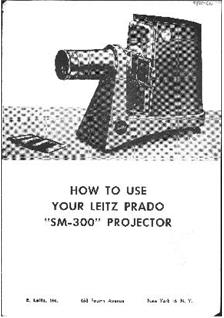 Leica Prado SM manual. Camera Instructions.